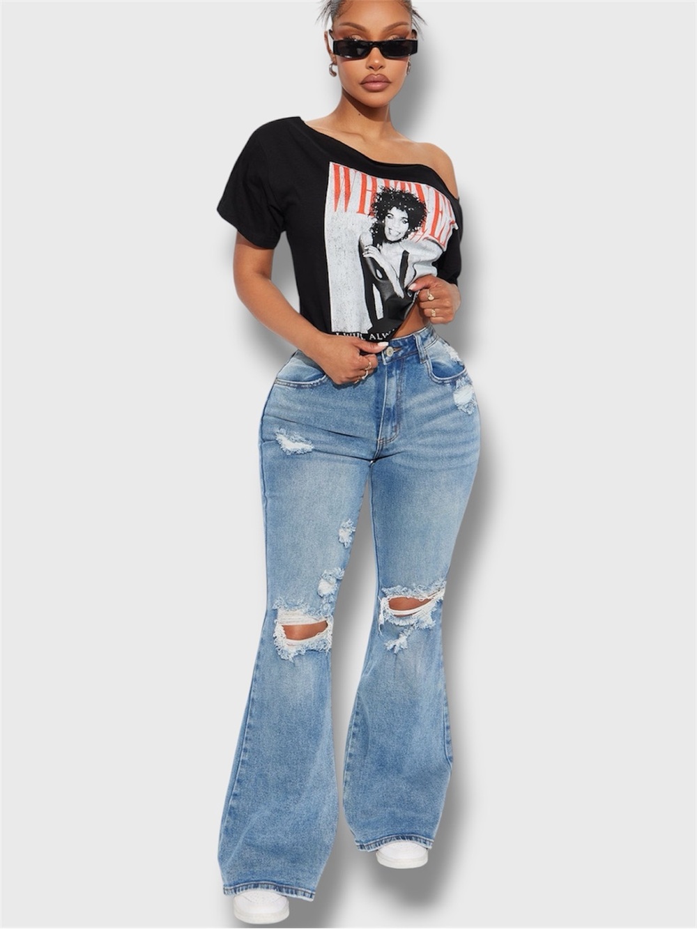 Always First Ripped Flare Jeans - 11 - Picture 3 of 4